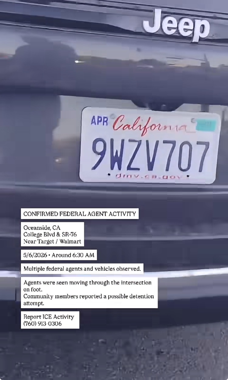 Stop ICE Plate Tracker - Plate #9WZV707